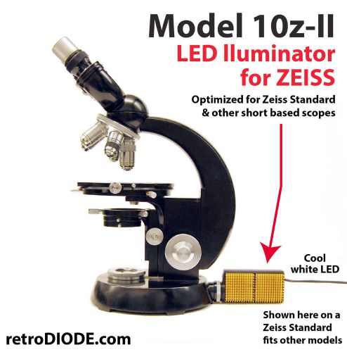 LED illuminator retrofit Kit with dimmer control for older Zeiss microscopes.