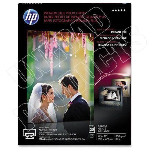 Hewlett-Packard CR670A Premium Plus Photo Paper, 80 lbs., Glossy, 8-1/2 x 11, 25