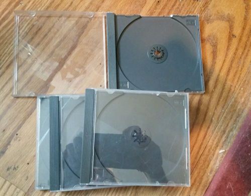 CD DVD Disc Black Plastic Slim Jewel Cases Protectors Cover Art Holders x4