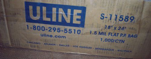 ULINE FLAT POLY BAGS S-11589 18 X 24 1.5 MIL 600 BAGS