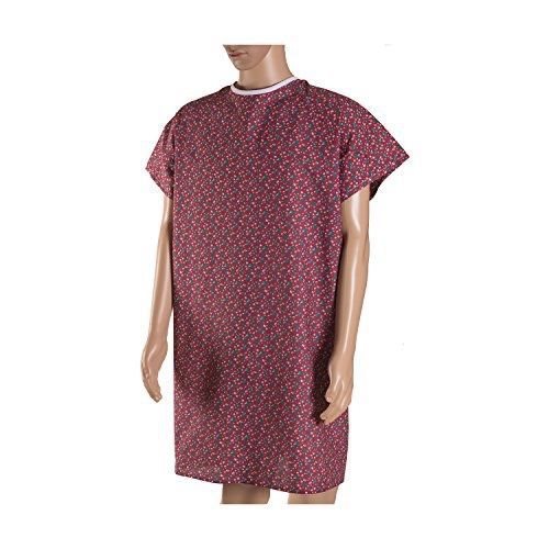 DMI Convalescent Hospital Gown with Back Tie, Rose Print