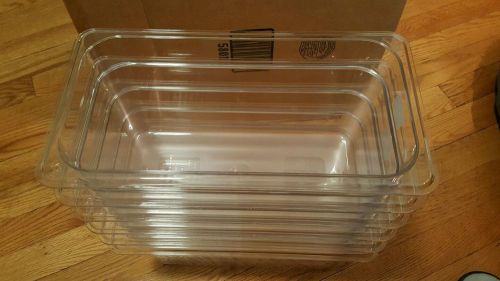 Cambro (36cw135) 5.6 qt  food pan camwear®, 6&#034; deep clear case of 6 pans for sale