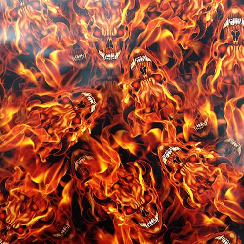 HYDROGRAPHIC WATER TRANSFER HYDRODIPPING FILM HYDRO DIP FLAMING DEVIL SKULLS