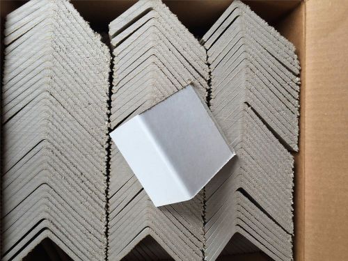 Industrial heavy duty corner edge protector 300, white cardboard  2 x 4 x 4 .225 for sale