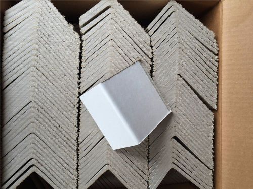 Industrial Heavy Duty Corner Edge Protector 300, White Cardboard  2 x 4 x 4 .225