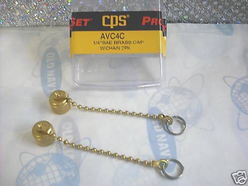 CPS, CPS PRODUCTS, Vacuum Pump, Brass Caps, WITH Chain, 1/4&#034; SAE