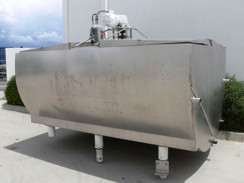 1250 gallon farm tank w/ agitator mixer, dual hinged, stainless steel, jacketed for sale