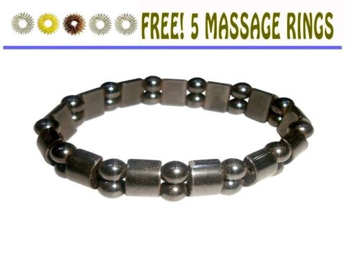 Acupressure Wrist Band Magnetic Bracelet With 5 Free Shujok Rings