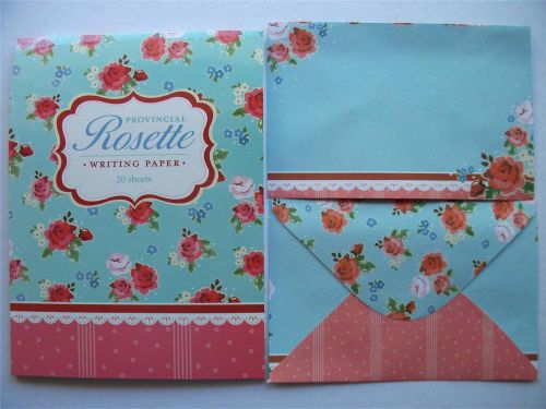 Writing Note Pad Paper &amp; Envelopes New Correspondence Set, Rosette For Letters