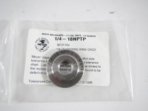 Meyer 1/4&#034; - 18 npt pipe l-1 ring gauge for sale
