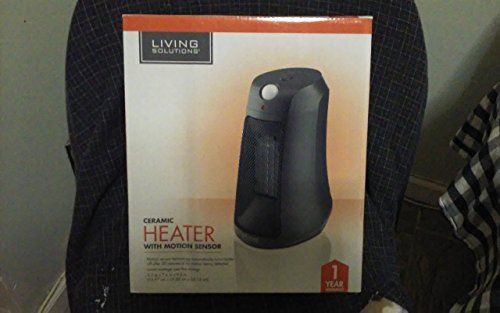 Ceramic Heater with Motion Detector 5.5 x 7.6 x 9.5, Black