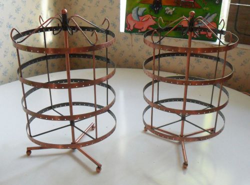 4-Tier Jewelry CAROUSEL Earrings Necklaces Rotating Display Holder Copper Bronze
