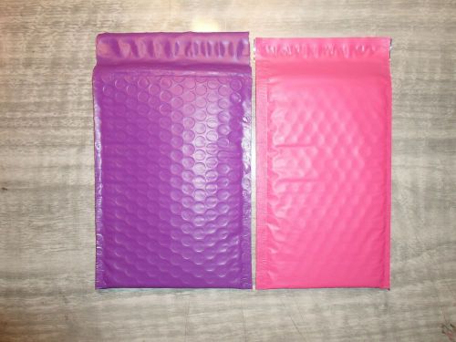 40 ~ 5X7  PURPLE + PINK  BUBBLE MAILERS
