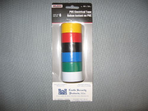 6 ROLLS COLORED PVC ELECTRICAL TAPE 6 ROLLS COLORED PVC ELECTRICAL TAPE