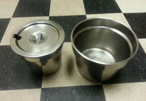 Lot of two(11Quart and 7 Quart)Stainless Steel Inset Pan one with lid