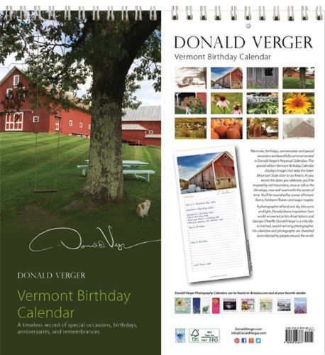 Donald Verger All Vermont Cat Cover Birthday and Anniversary Perpetual Wall D...