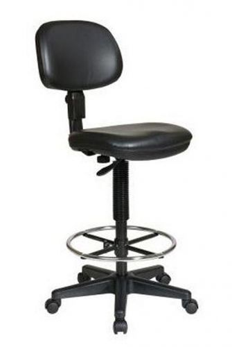 Chair Drafting Adjustable Height Office Star Black Vinyl Swivel Drafting Stool