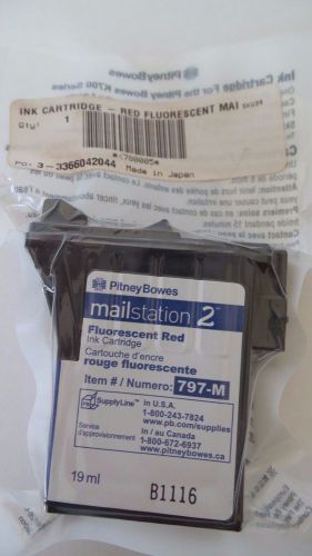 NEW PITNEY BOWES INK CARTRIDGE 797-M RED FLUORESCENT MAIL STATION2