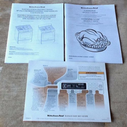 KitchenAid Gas Range Use Care Guide Architec Series II Installation Instruction