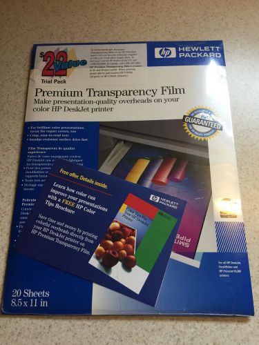 HP Premium Inkjet Transparency  Film 20 ct pkg. C3828A New &amp; Sealed FREE SHIP