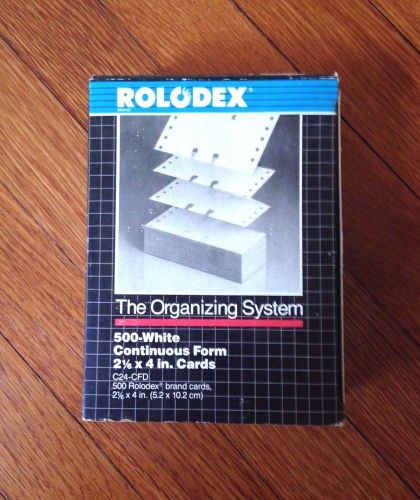 500 Rolodex White Continuous Feed Form Cards 2 1/6&#034; x 4&#034; C24-CFD New Old Stock
