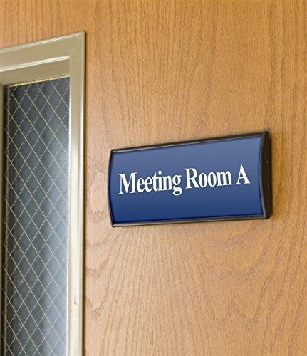 Displays2go Set of 5, Office Sign Holders for Wall Mount, Curved Name Plate