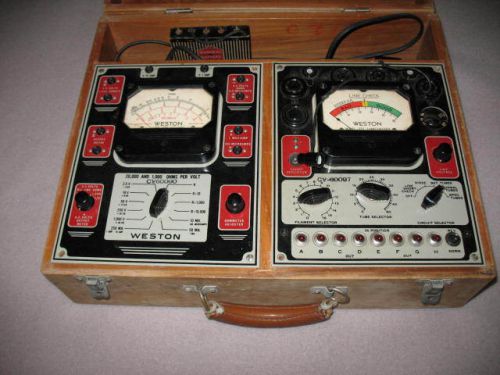 Weston 777 tube checker w/tube data sheets &amp; weston 772 analyzer all in one box for sale