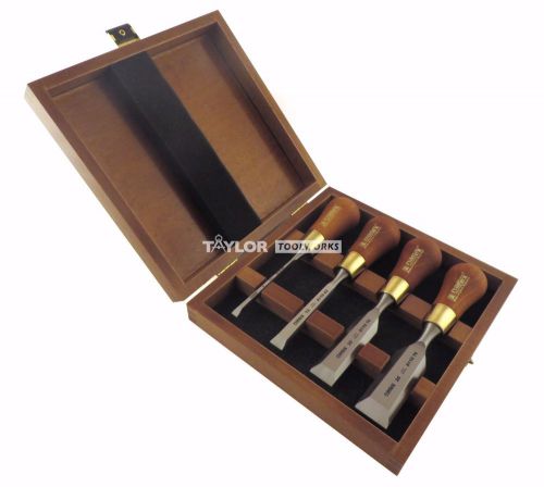 Narex 4 piece set butt woodworking chisels in wooden presentation box 853750 for sale
