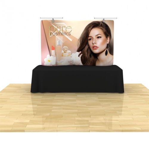 Wave Tube Display 8&#039; Curved Table Top with Graphic.