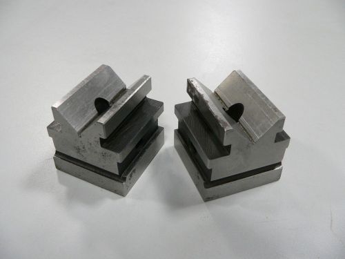 Steel Precision Machinist V-Blocks Lot of (2) 1.875&#034; x 1.875&#034; x 2.875&#034;