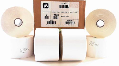 Zebra thermal transfer paper labels 6pk office 3x1&#034; printer rolls supplies chop for sale