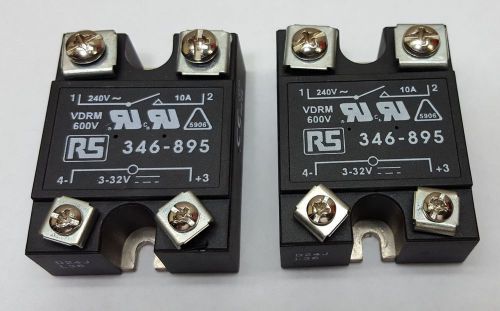 Lot of 2 RS 346-895 Solid State Relay. 240V 10A 3-32V
