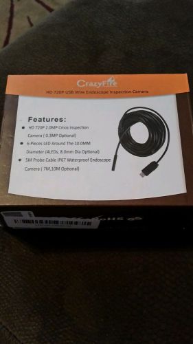 CrazyFire HD 720P USB  16.4 ft Wire Endoscope Inspection Camera with LED light
