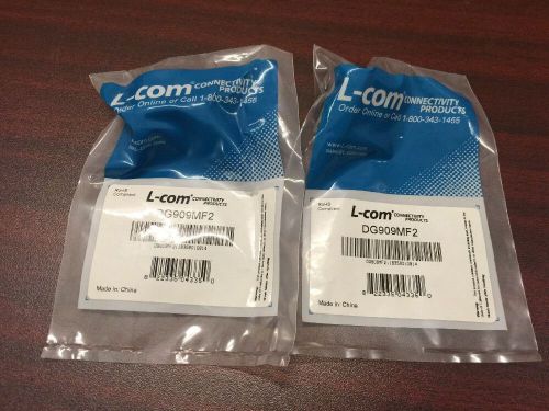 Two (2) L-Com DG909MF2 D Sub Adapters, 9Male-9Female *fast shipping* A1