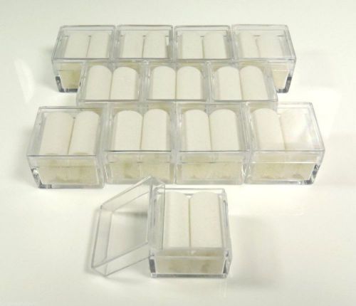 12 pcs 1x1 square acrylic gem box/jar white insert storage display gemstone for sale