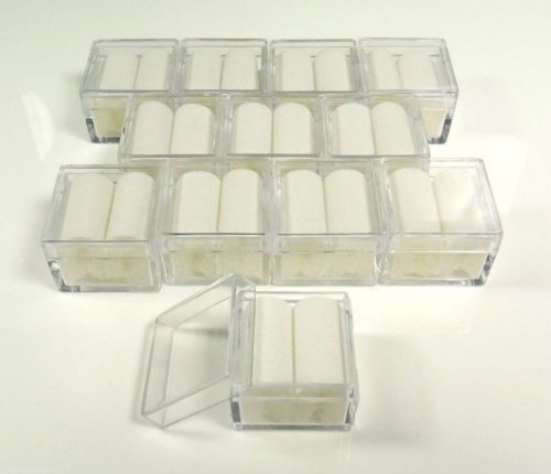 12 pcs 1x1 Square Acrylic Gem Box/Jar White insert storage display gemstone