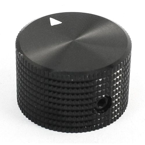 0.25&#034; Dia Black Aluminum Rotary Control Potentiometer Knob 25mm x 15mm T1