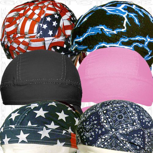 Biker Do Head Wrap Cap Doo Rag Du Hat 6 Lot Paisley Line Bandana Look Memorial