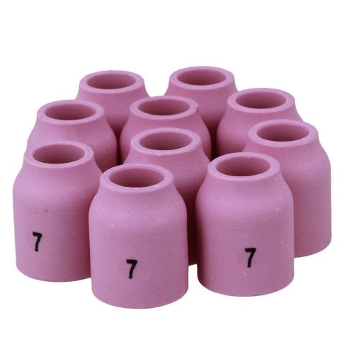 10pcs53N61 7# Alumina Shield Cup TIG Welding Torch Nozzle Fits For WP-9 20 24 25