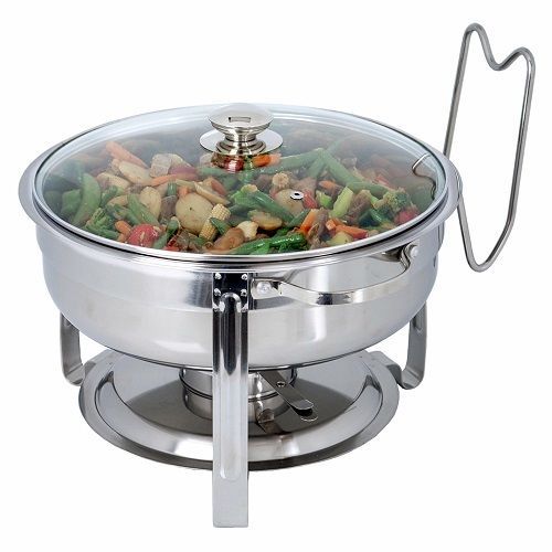 Artisan Metal Works 4 QT Round Stainless Steel Chafing Dish with Cover