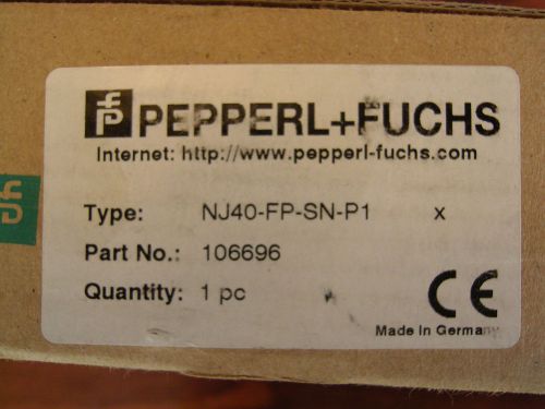 PEPPERL+FUCHS Inductive sensor NJ40-FP-SN-P1*NEW*