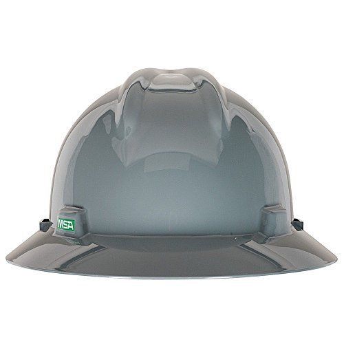 MSA 475367 V-Gard Slotted Full-Brim Protective Hat with Fas-Trac Suspension,