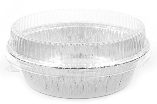 1st Foils Foil 5 6/8 &#034; Tart Pan Aluminum Foil Mini Pot Pie Tin with Plastic Lids