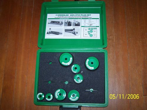 Greenlee 859-4 2&#034; - 4&#034; PVC Plug Set In Case EXCELLENT Condition!