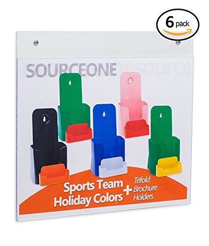 Source One 6 Pack 6 x 4-Inch Wall Mount Sign Holder Ad Frame Clear Acrylic