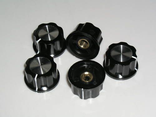5pcs knobs black control rotary diy hifi volume tune d26xh15mm 6mm shaft for sale