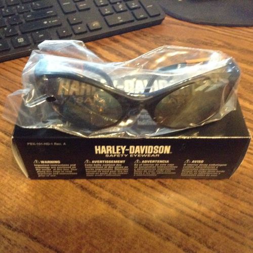 Harley davidson hd103 safety glasses with black frame gold mirror lens for sale