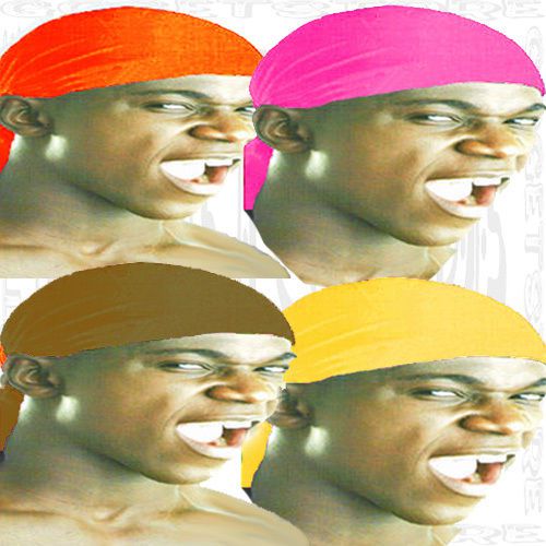 Do Nylon Spandex Brown Orange Long Tie Du Wide Tail Doo Rag Save Skull Cap 4 Lot