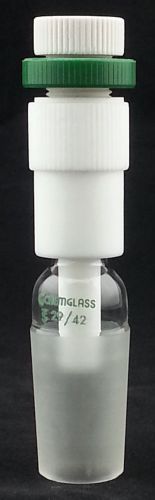 Chemglass ptfe teflon 10mm shaft stirrer bearing &amp; 29/42 glass adapter cg-2077 for sale