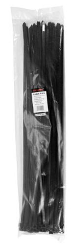 60-pc. 24&#034; Black Zip Cable Ties - Multi-Use - Self-Locking - Nylon - 175 LB